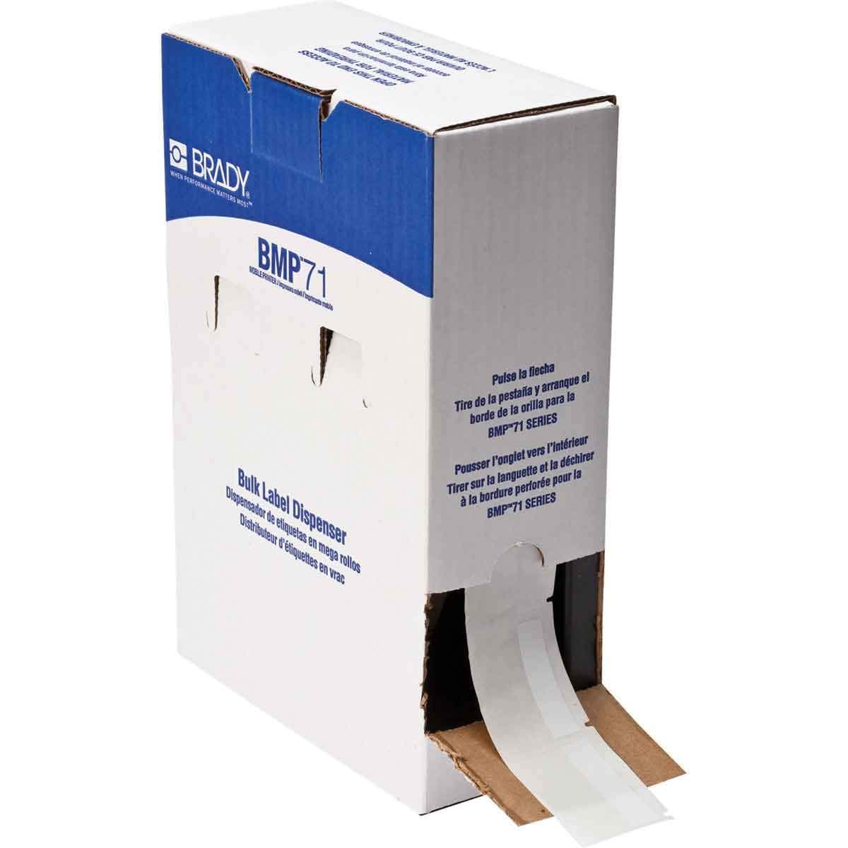 Brady BM71-107-427 2" x 1.5" B-427 Vinilo autolaminante blanco/translúcido para BMP71 (1000/rollo)