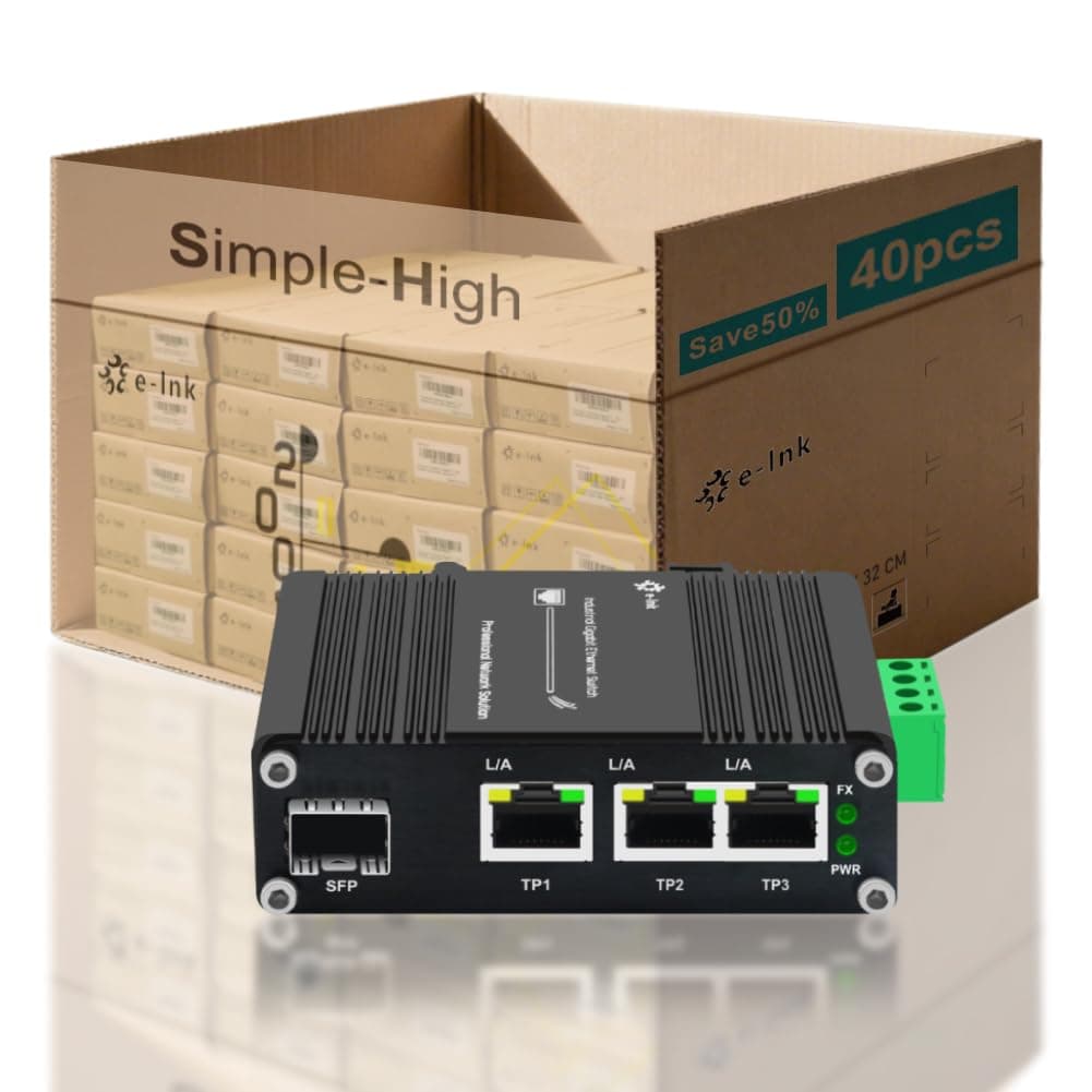 Paquete de 40 switches industriales Throncom Gigabit 3 puertos con ranura SFP, entrada de alimentación redundante LNK-IMC103G-SFP L-1S3R