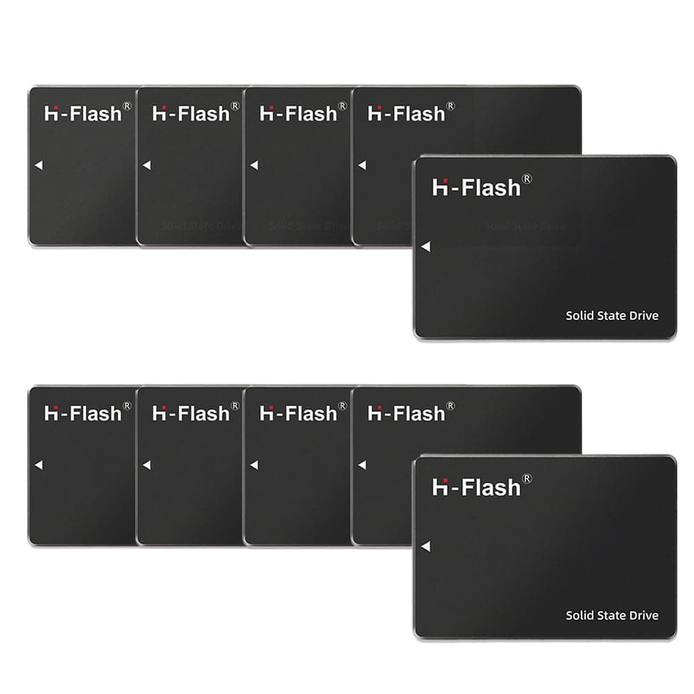 H-Flash SSD SATA de 480 GB, SSD interno 2.5'' SATA III 6 Gb/s Hasta 550 MB/s 3D TLC con caché para portátil y PC de escritorio (Paquete de 10 unidades de 480 GB, 2.5 pulgadas)