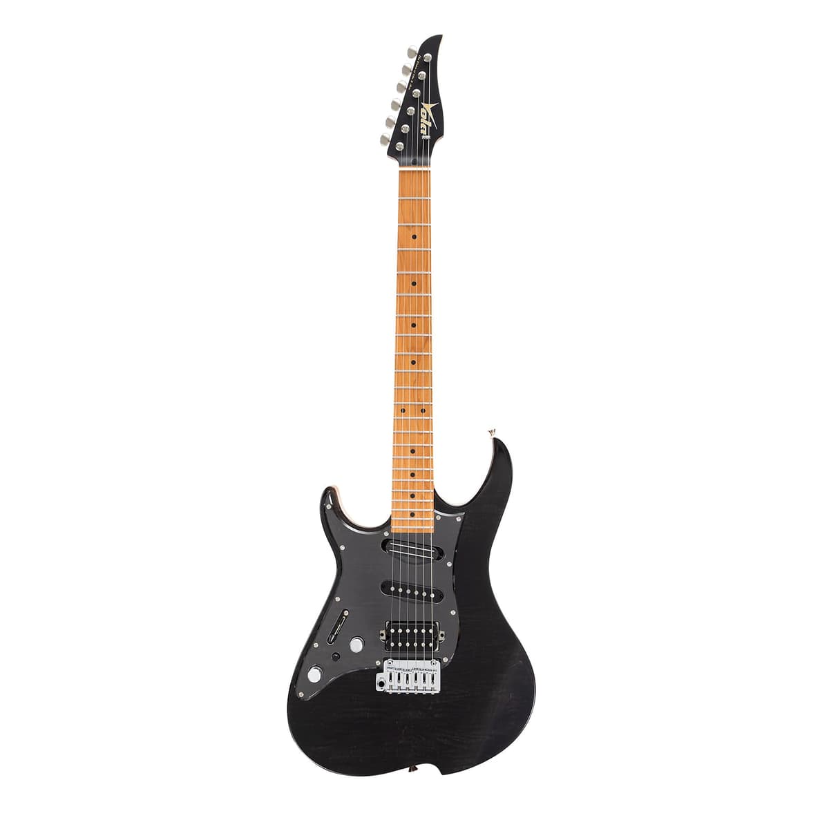 Vola JO087 Guitarra Eléctrica OZ TNC LH Charcoal Black Gloss MiJ con Tapa Flame Maple y Mástil Roasted Maple