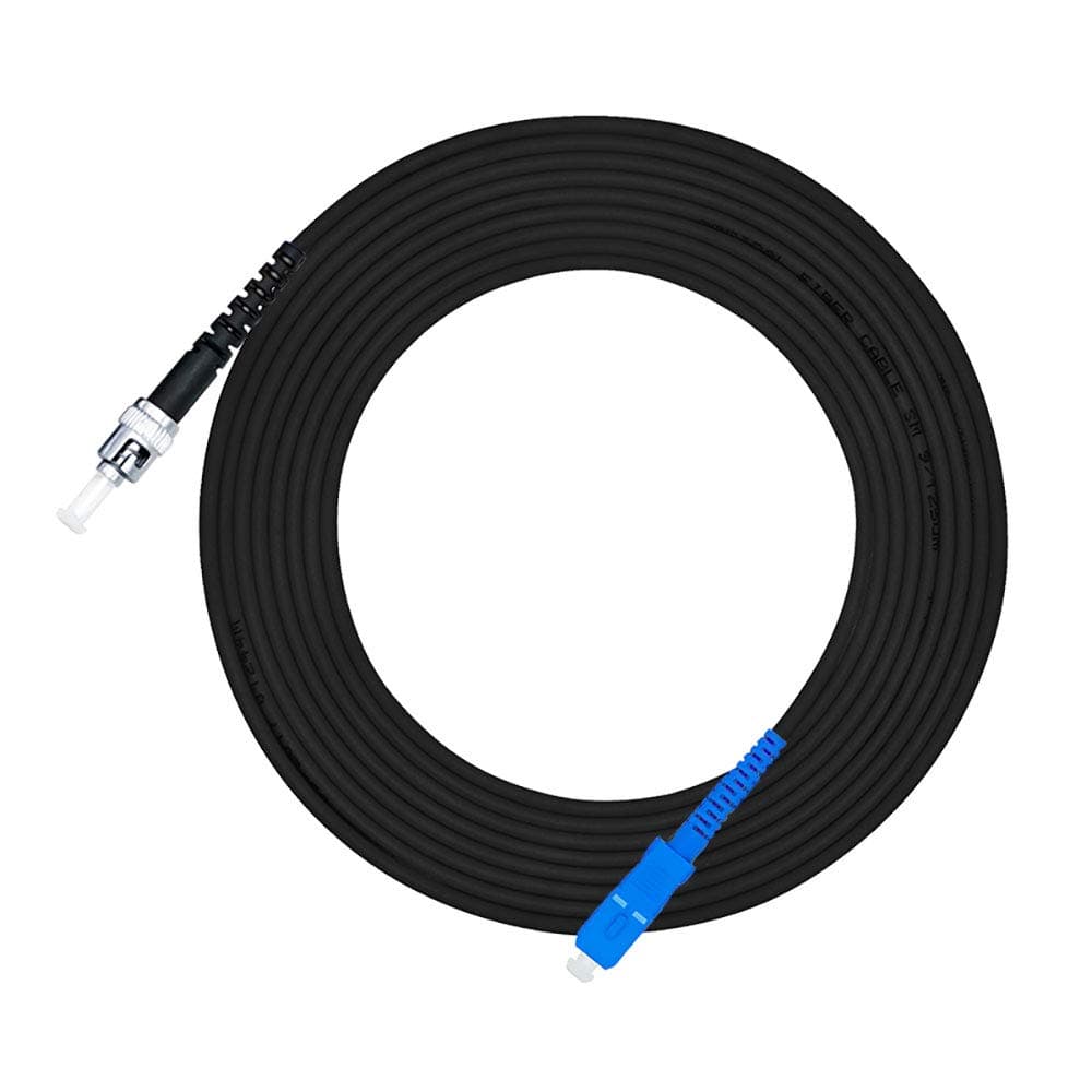 Jeirdus 600M SC a ST Exterior Blindado Simplex 9/125 SM Fibra Óptica Cable Jumper Patch Cord Monomodo 600 Metros 492ft SC-ST FBM-OASCSTSS600