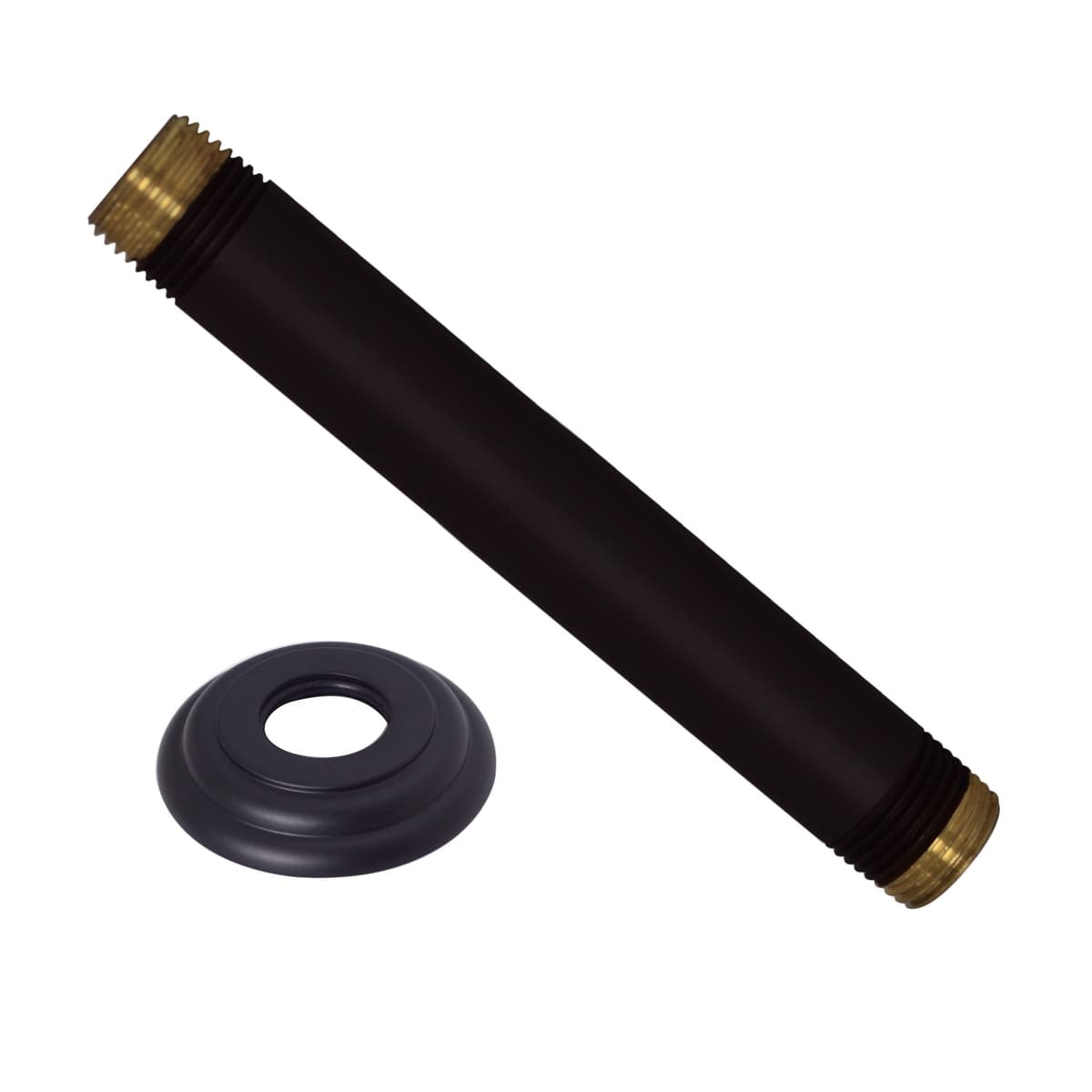 Westbrass D3606A-25-62 Brazo de ducha techo 1/2" IPS x 6" redondo con flange - Matte Black (Paquete de 25)