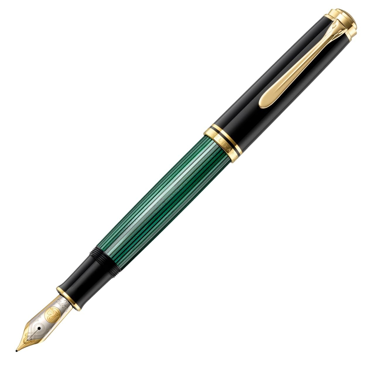 Pelikan Souverän M1000 Pluma fuente M1000, punta B, rayas verde 987602