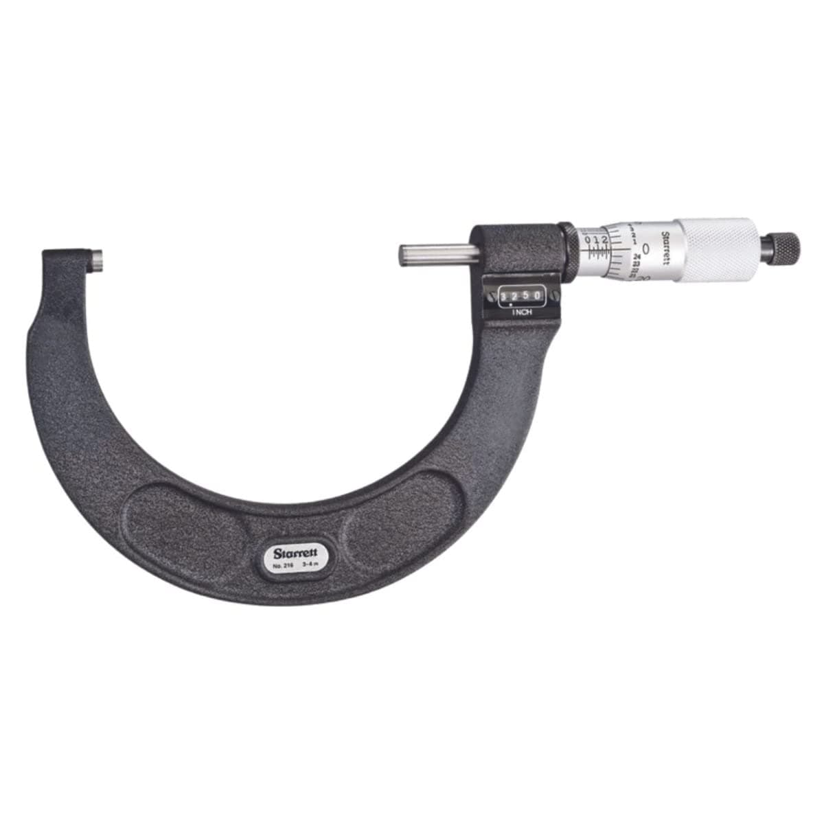 Starrett Micrómetro Externo con Contador Mecánico y Marco Cónico 3-4", .0001" - T216XRL-4