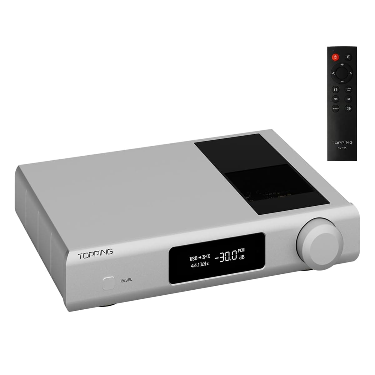 AOSHIDA Topping D90 III Discrete - DAC preamplificador discreto 1-bit PSRM con EQ paramétrica de 10 bandas (Silver)