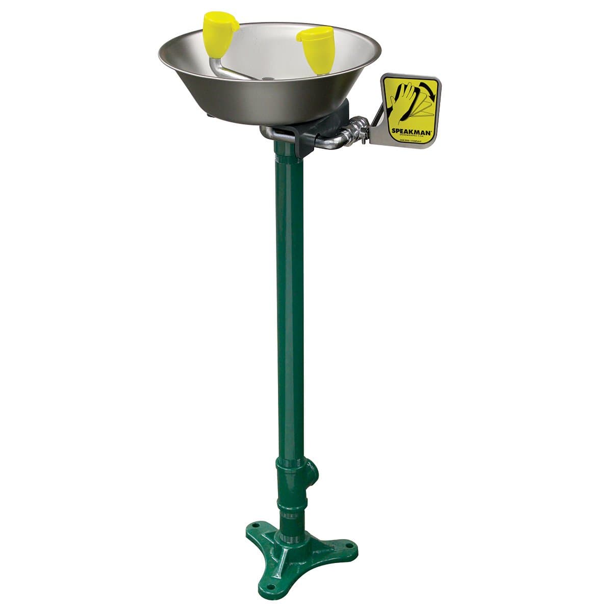 Speakman SE-584 Estación de Lavado de Ojos Montada en Pedestal con Tazón de Acero Inoxidable