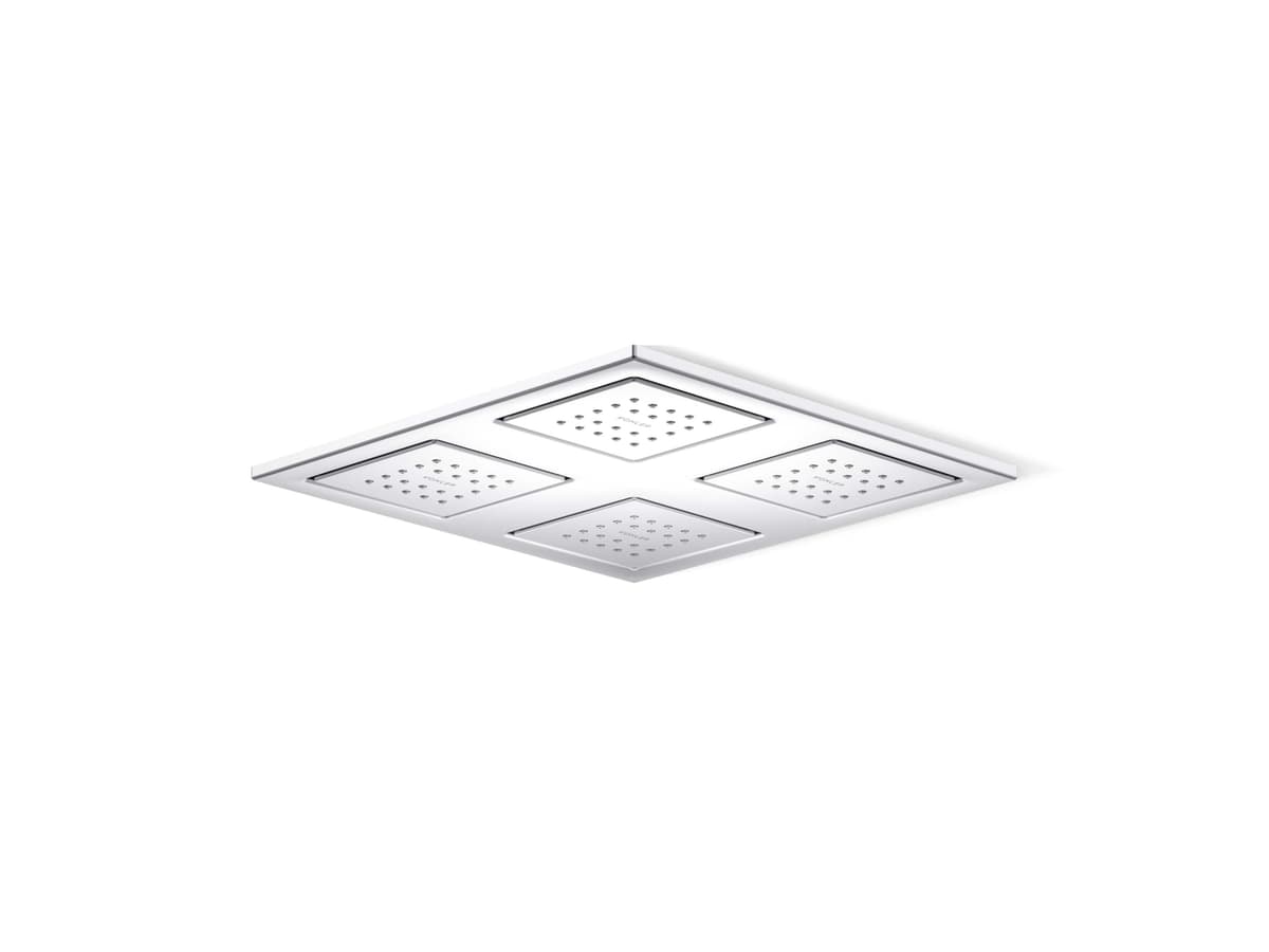 Kohler K-98740-CP WaterTile - Panel de ducha overhead con 4 cabezales 22-nozzle, cromo pulido