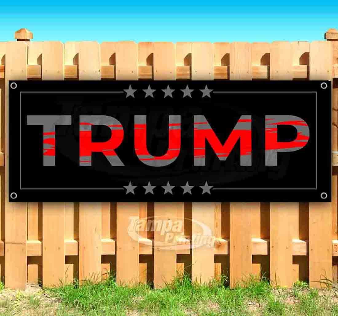 TampaPrinting Trump Banner vinilo 13 oz resistente con ojales metálicos 120x270 TRUMP RRLT -13