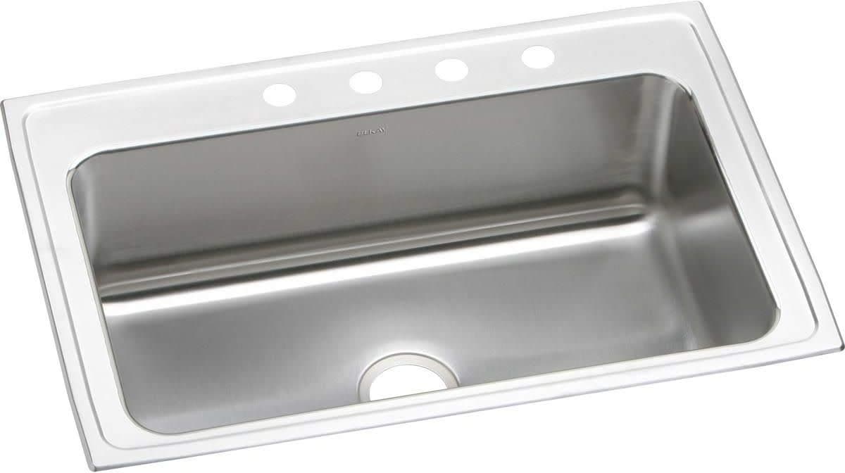 Elkay DLRS3322104 Lustertone Classic Fregadero de una sola cubeta, drop-in, acero inoxidable
