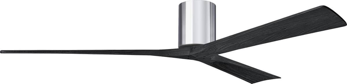 Ventilador de techo Matthews IR3H-CR-BK-72 Irene 72" flush mount, motor DC silencioso, control remoto y pared