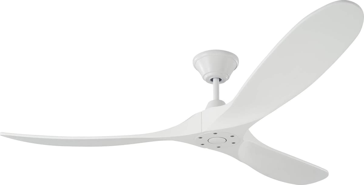 Monte Carlo 3MAVR60RZW Maverick Energy Star Ventilador de Techo Exterior de 60" con Control Remoto, 3 Aspas de Madera Balsa, Blanco Mate