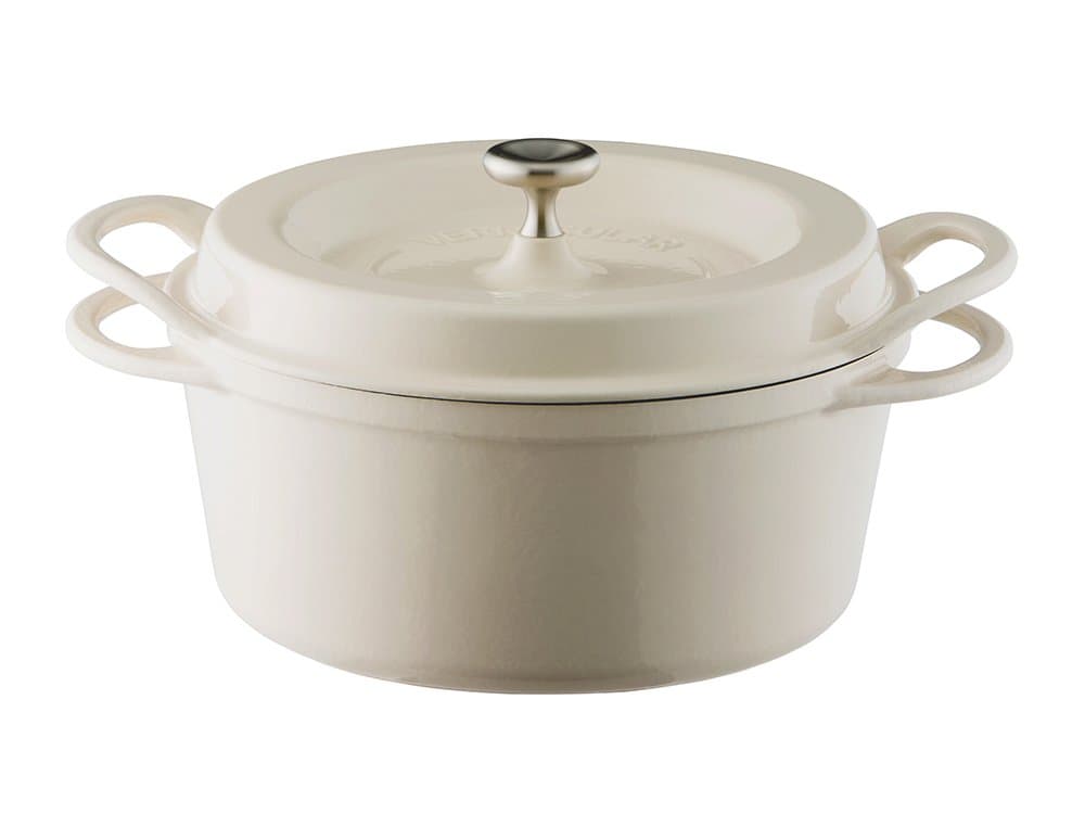 Vermicular NBG22R Olla esmaltada de hierro fundido 22 cm - Cocina sin agua, Beige natural
