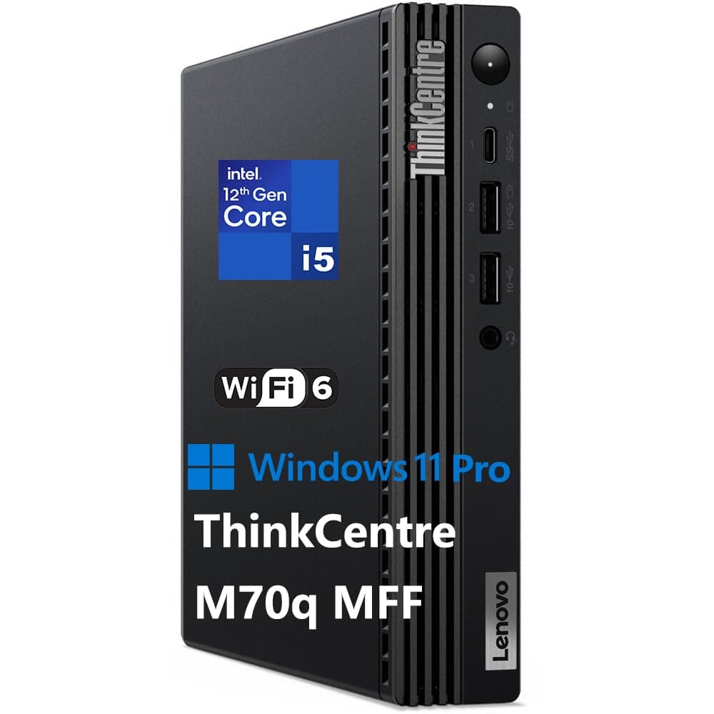 Lenovo ThinkCentre M70q Tiny 1L Computadora de Escritorio - i5-12500T, 16GB, 512GB, Win11 Pro