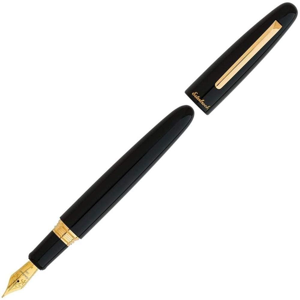 Esterbrook Estie Oversize Ebony con detalle dorado Pluma fuente mediana E176-M
