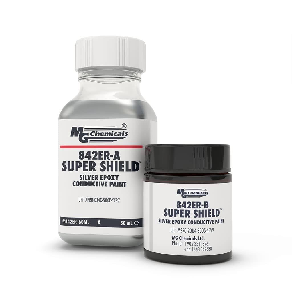 MG Chemicals 842ER SUPER SHIELD Silver Epoxy Conductive Paint 2-Part Kit 91.7g 842ER-60ML
