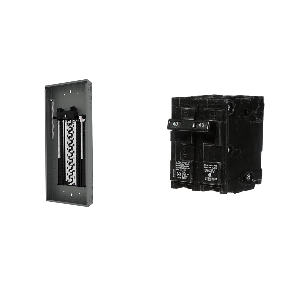 Siemens PN4060B1200C PN Series 200 Amp 40-Space 60-Circuit Main Breaker Plug-On Neutral Load Center Indoor con Bus de Cobre, Gris + Q240 40-Amp Doble Polo Tipo QP
