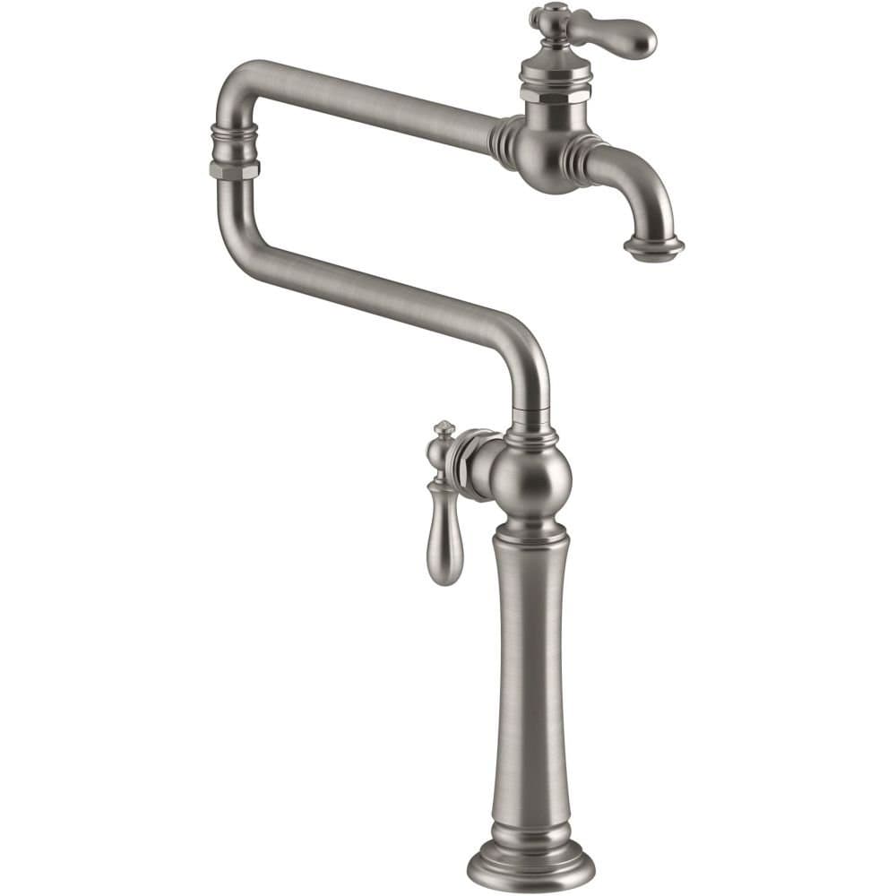 KOHLER 99271-VS Artifacts pot filler de instalación en cubierta 22", Vibrant Stainless K-99271-VS