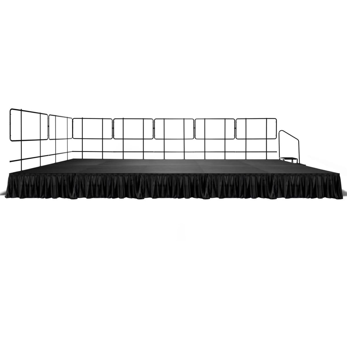 16'x20' MyStage Portable Stage - Deck plegable ligero aluminio con 20 módulos, barandas y escaleras MSP049