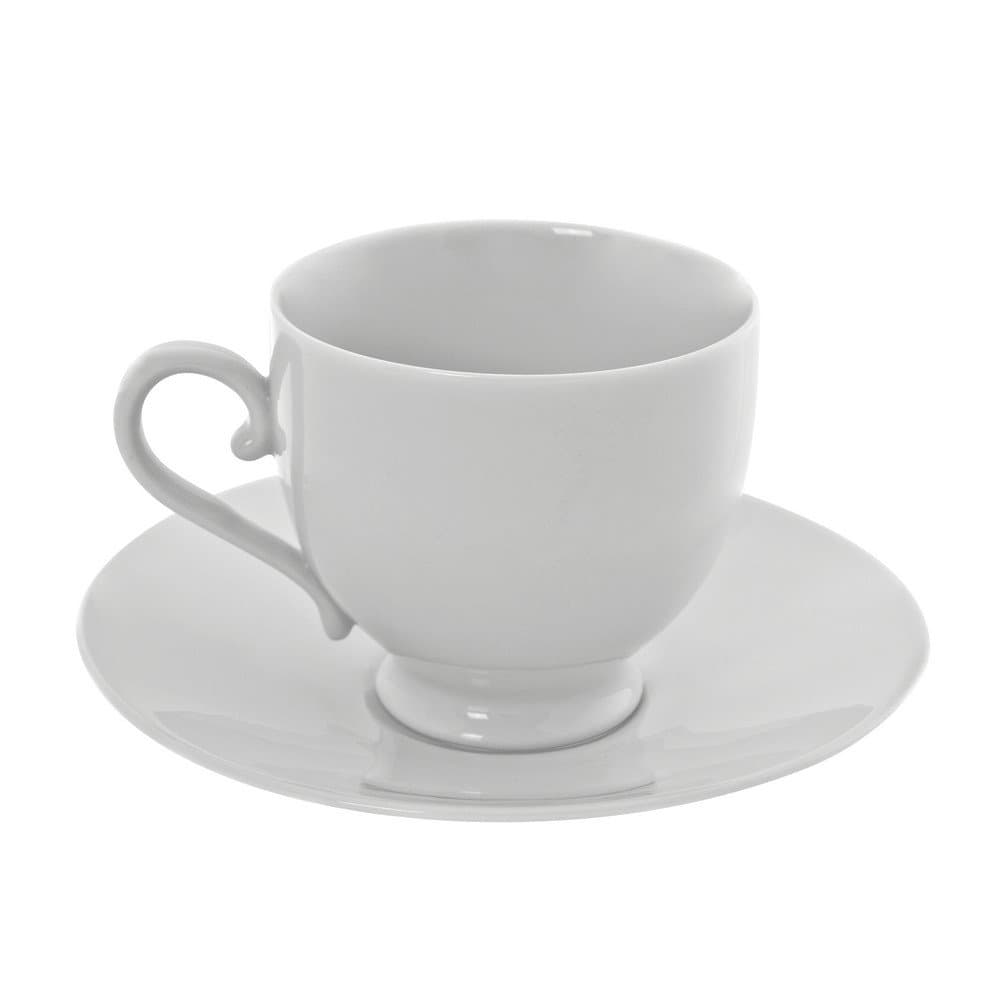 10 Strawberry Street Sophia Juego de taza y platillo Royal White 8 oz, set x6 RW00106
