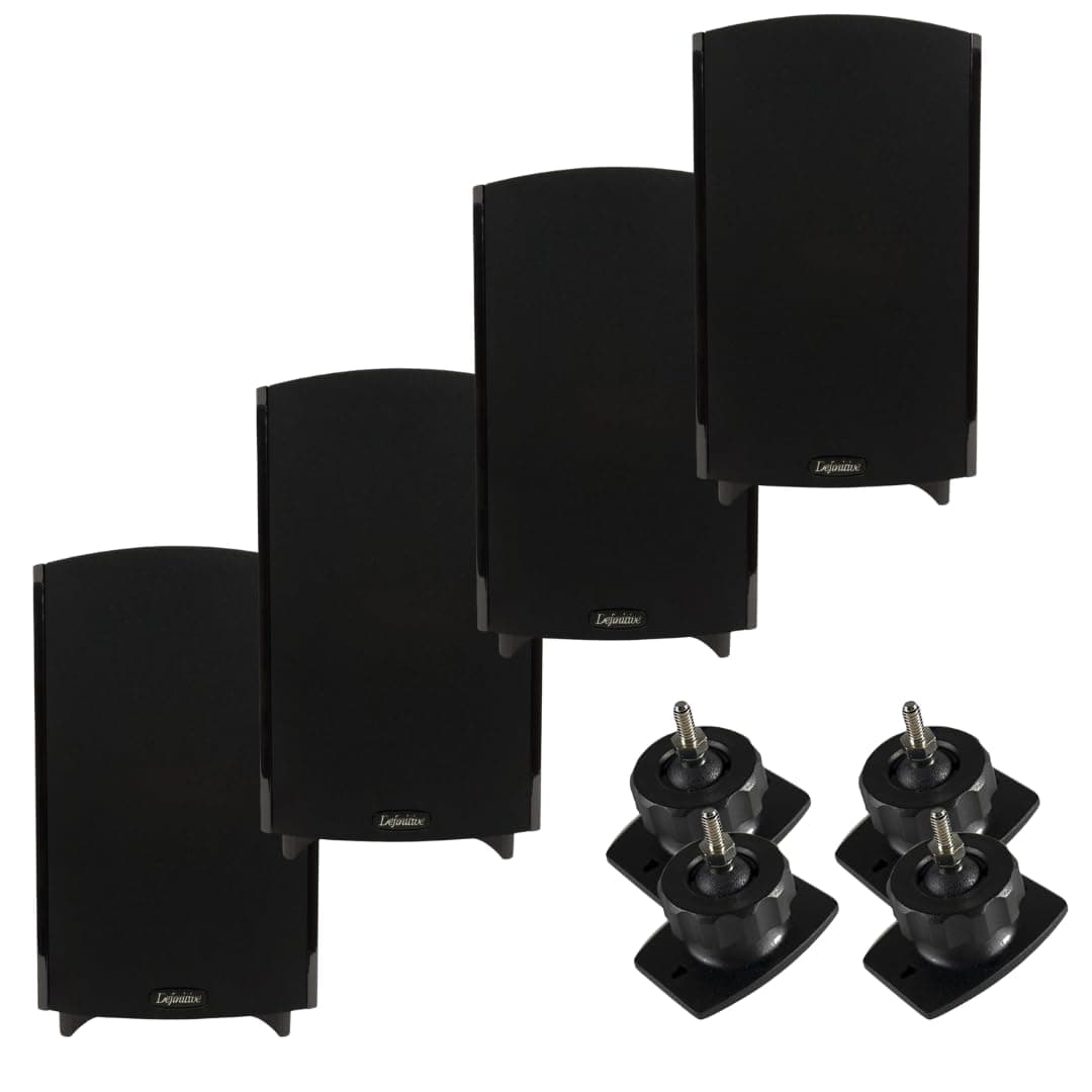 Definitive Technology Bundle: 4x ProMonitor 1000 + 2x Pro-Mount 90 Soportes de Pared (Negro) NDKA