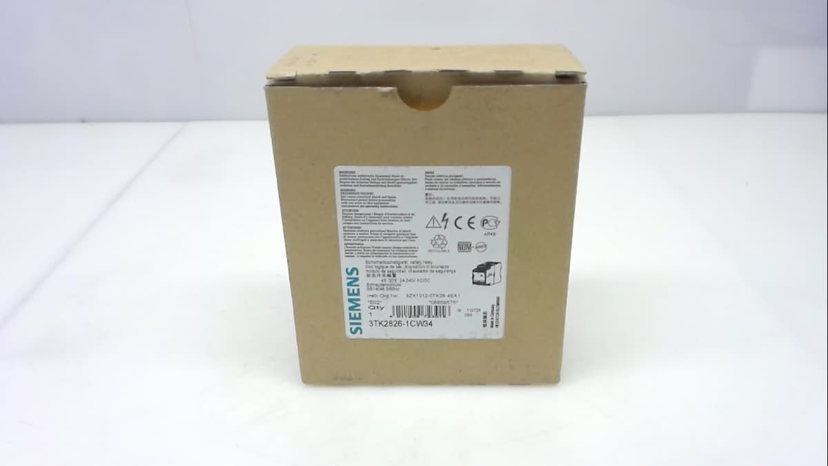 Siemens 3TK28 26-1CW34 Relay de seguridad 24-240V AC/DC, terminales de tornillo, 45 mm