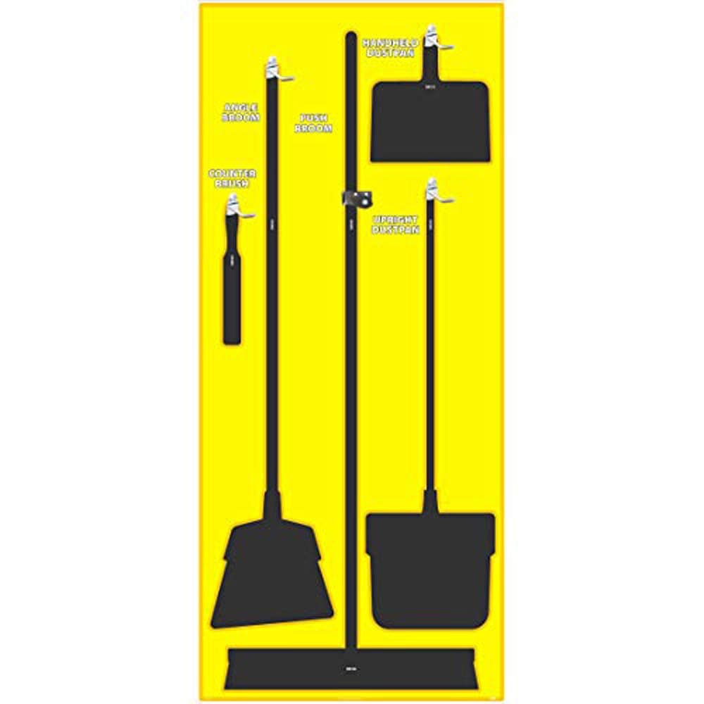 NMC SB107ACP 5S Shadow Board Janitorial, Amarillo/Negro, 68"x30", Aluminum Composite Panel