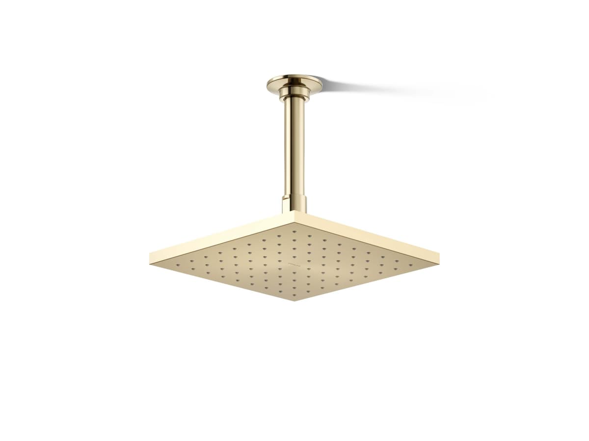 Kohler 13695-AF Cabezal de lluvia cuadrado 8" monofunción, 2.5 gpm, Vibrant French Gold