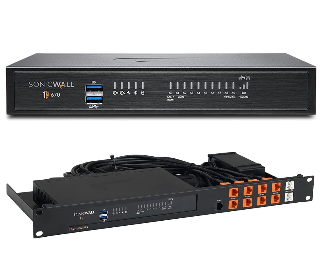 SonicWall TZ670 NGFW con 1YR TotalSecure Advanced (02-SSC-5675) + RM-SW-T9