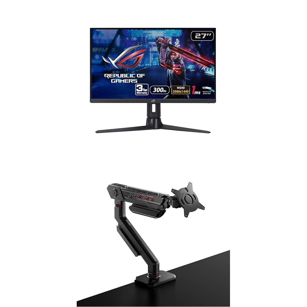 ASUS ROG Strix 27" QHD 300Hz Gaming Monitor (XG27AQMR) + ROG Ergo Arm