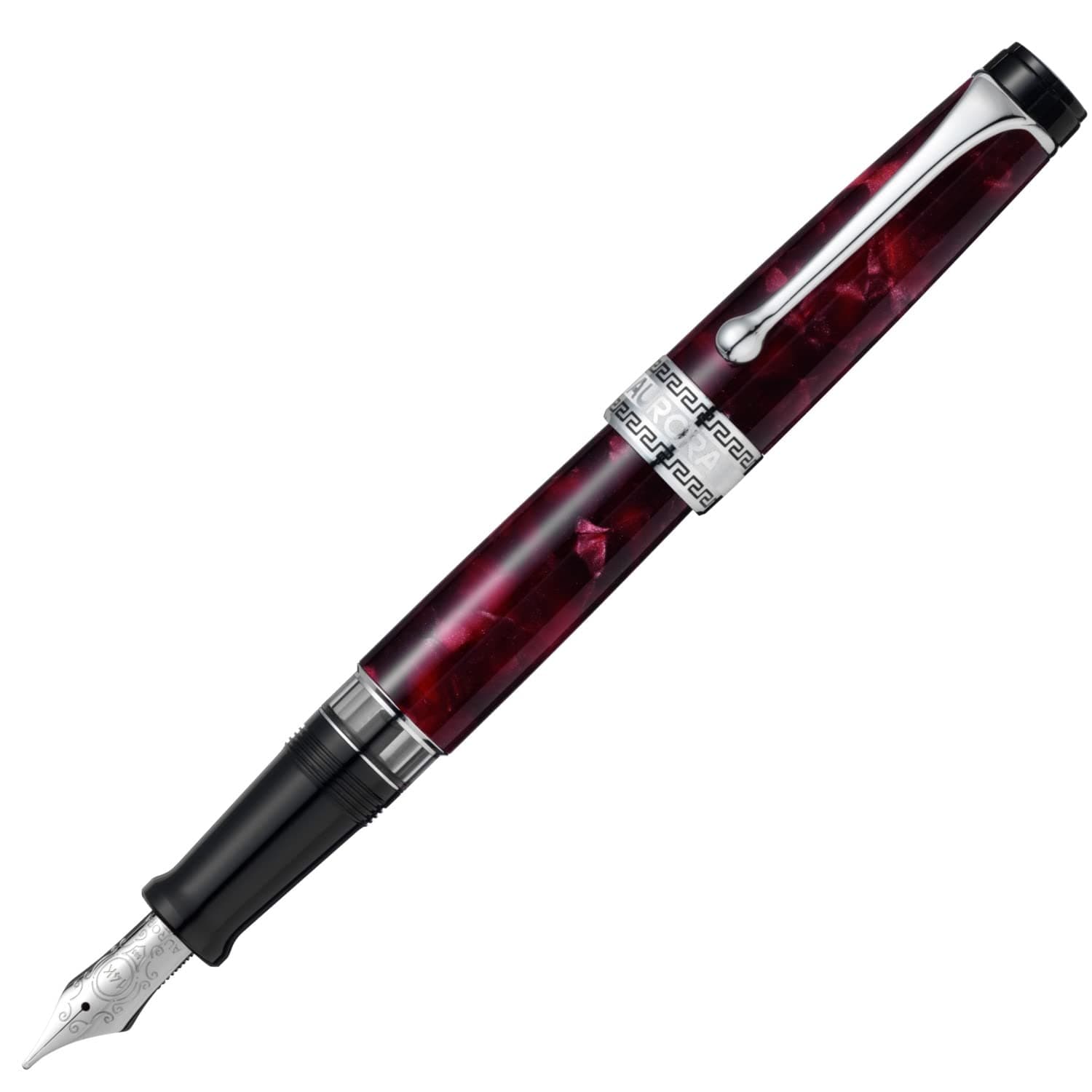 Aurora 996-CXB Pluma estilográfica Optima B Bold, Burgundy, sistema de succión