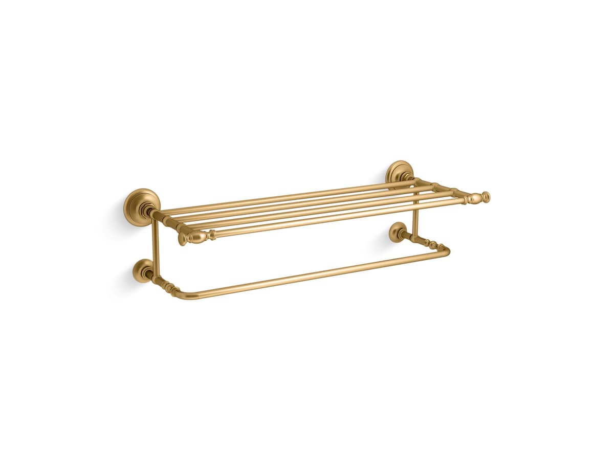 KOHLER Artifacts Estante para toallas, Vibrant Moderne Brushed Brass 72575-2MB