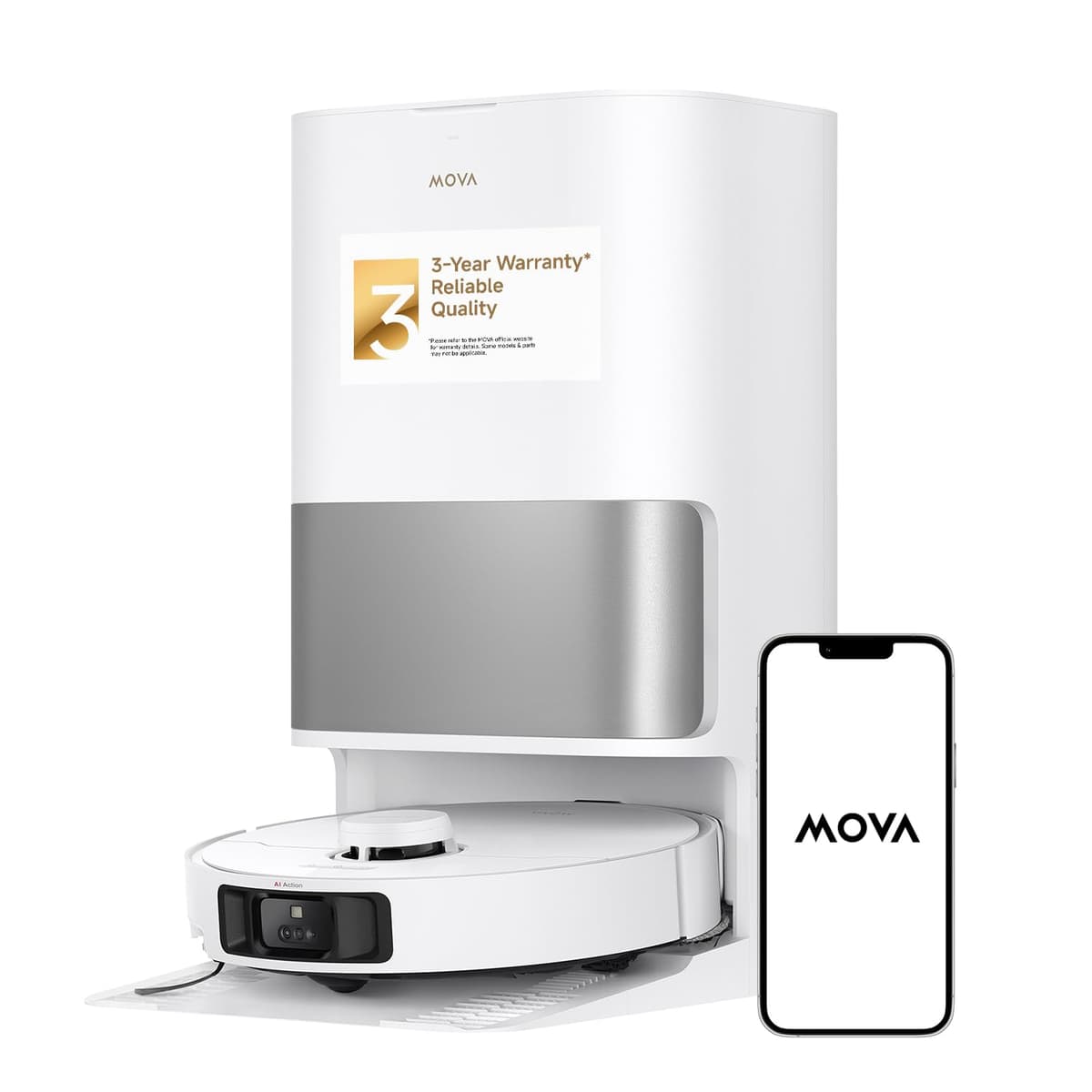 Mova P10 Pro Ultra Robot Vacuum y Mop 13, 000Pa con Estación de Auto-Limpieza y Secado RLM83HE
