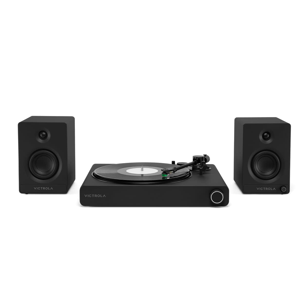 Victrola Stream Onyx + Victrola Tempo - Tocadiscos Wi-Fi con Bluetooth Output y altavoces (Bundle, Black)