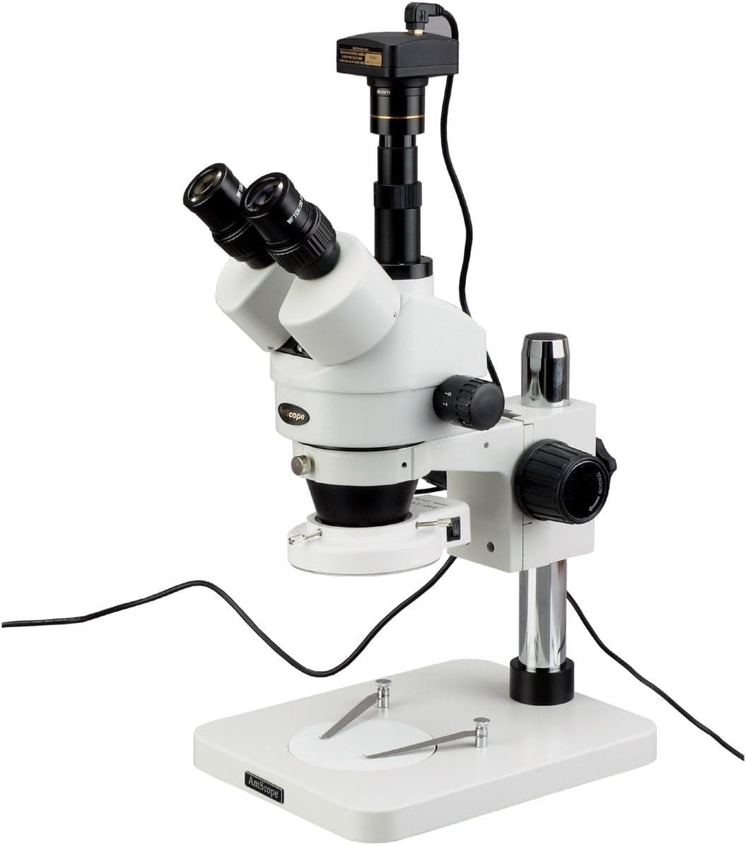 AmScope SM-1TSZ-144S-3M Microscopio estéreo trinocular digital profesional 3MP