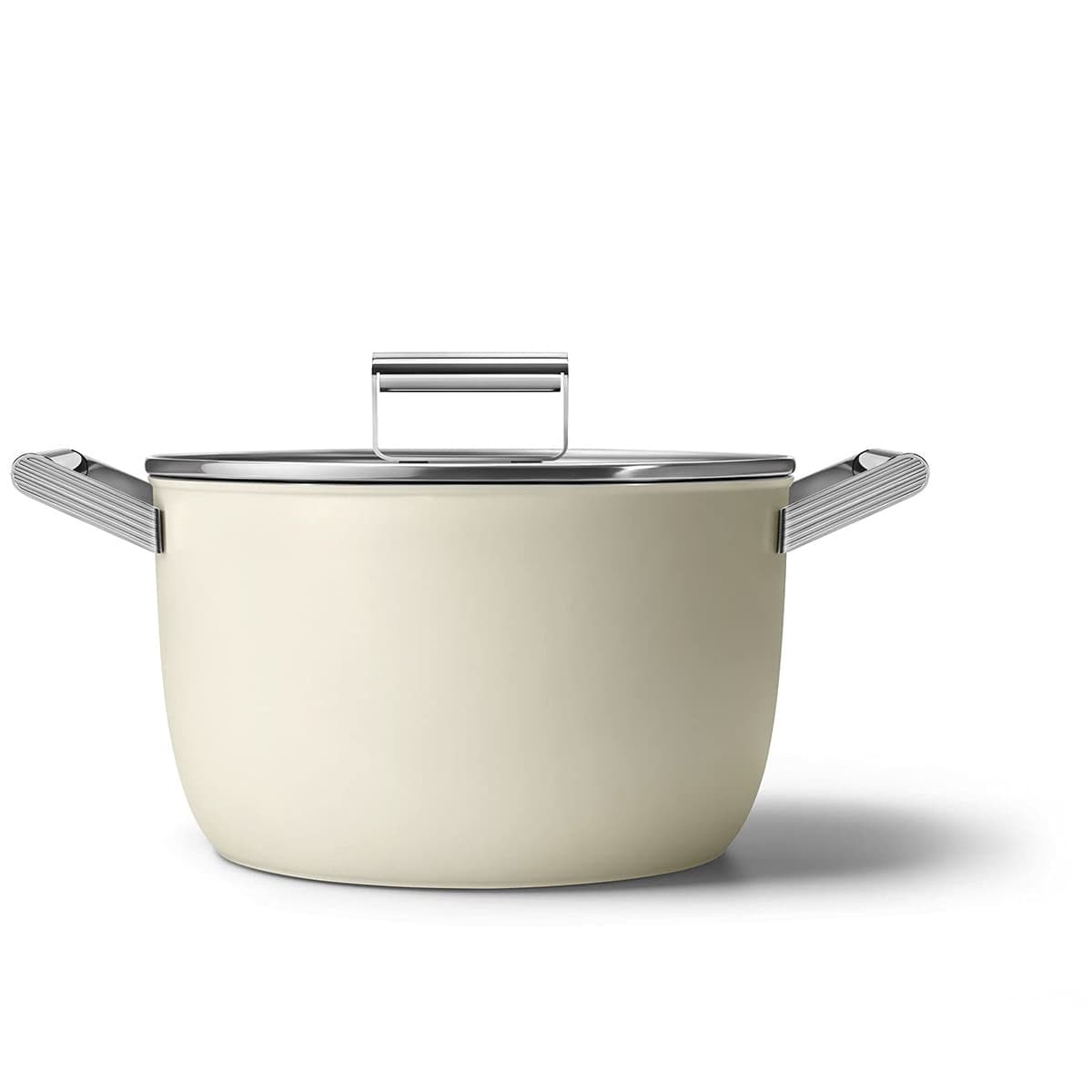 Smeg Cazuela con Tapa 8 Quart (10") Retro Color Cream CKFC2611CRM