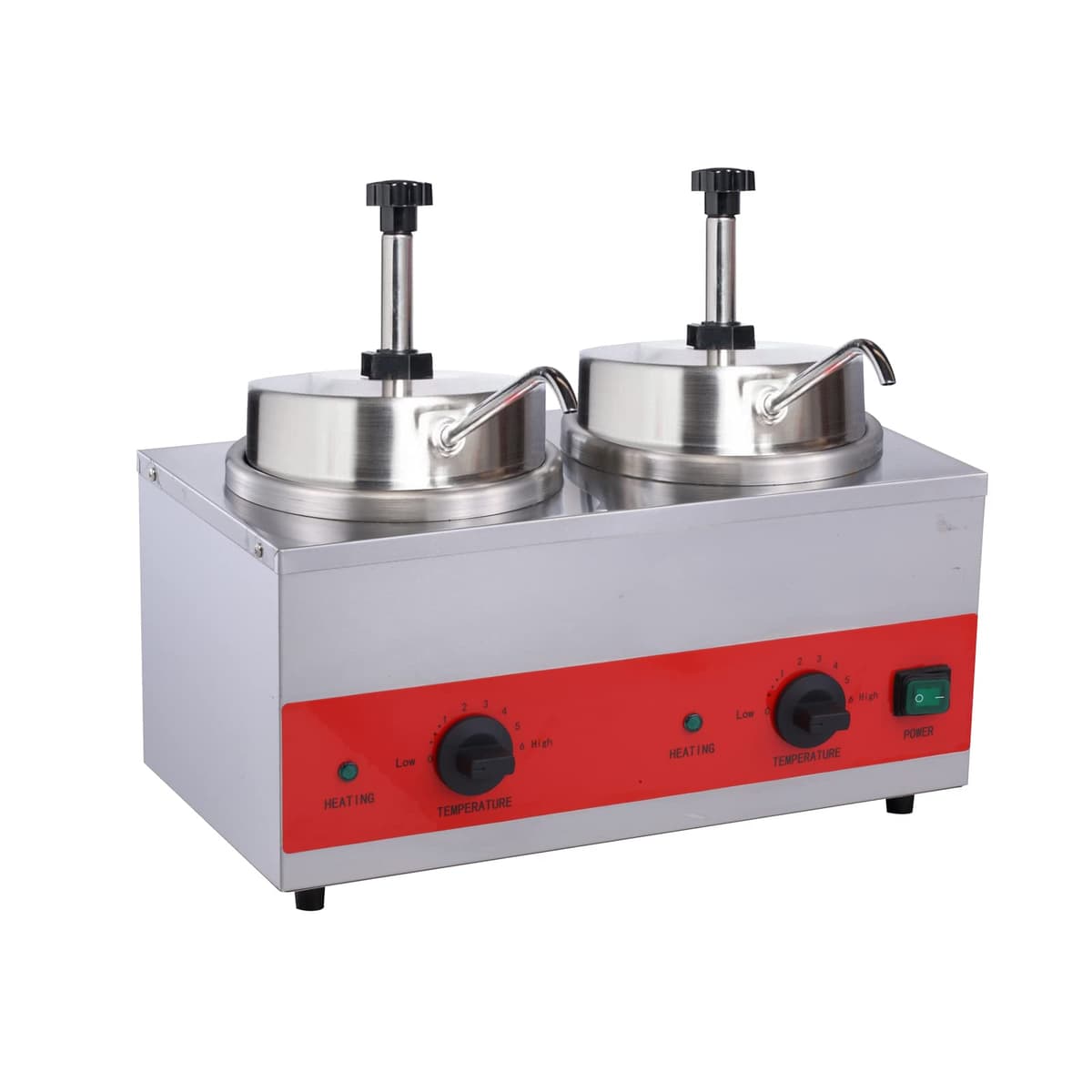 KOUWO Calentador dispensador doble para queso y chili 7 Qt con bombas y cucharón 42A-PS