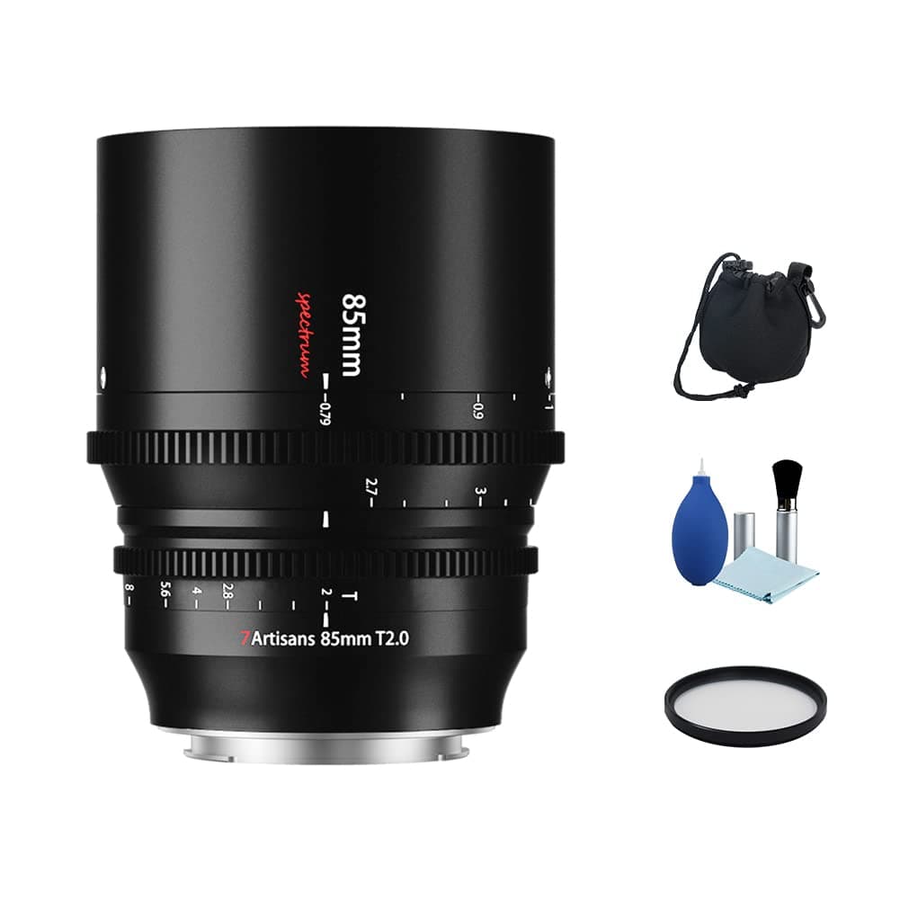 7artisans 85mm T2.0 Cine Full Frame L-Mount - Lente Profesional Gran Apertura (7A-85mmT2.0-L)