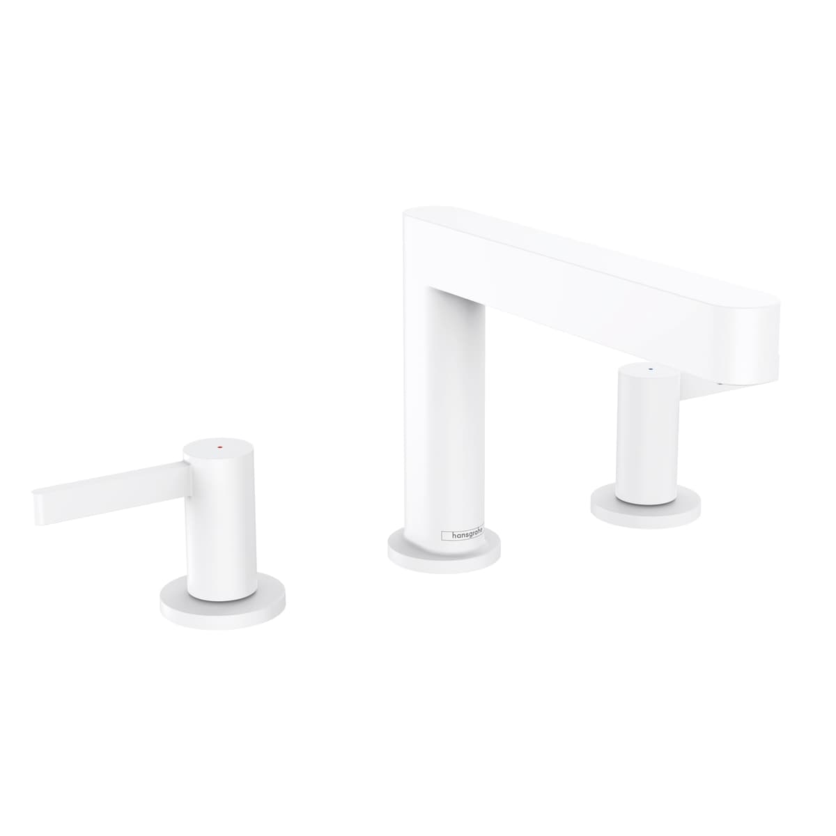 hansgrohe Finoris grifo lavabo 3 agujeros con dos manijas en blanco mate 76033701