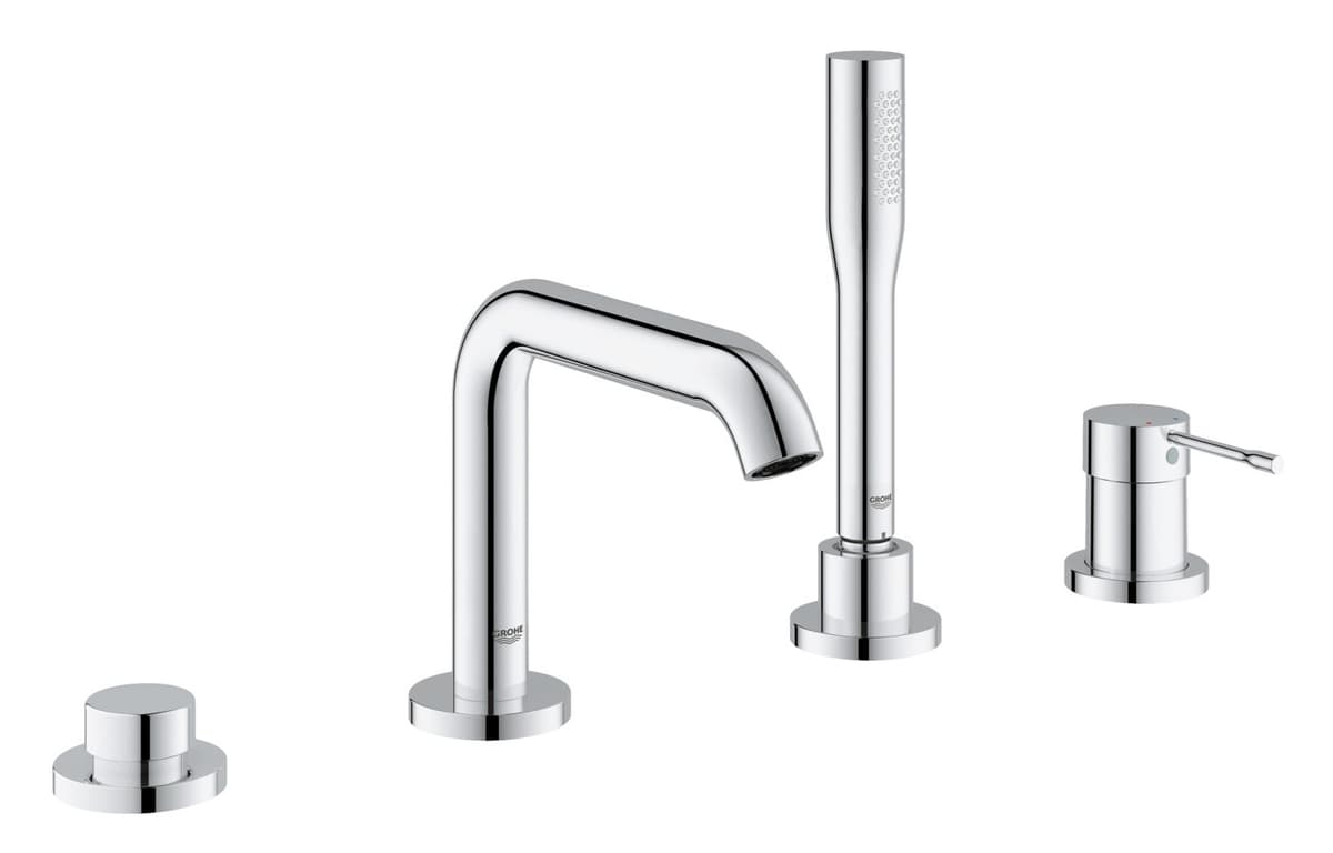 Grohe 19578001 Grifo Bañera Roman con Ducha de Mano Personal, Starlight Chrome