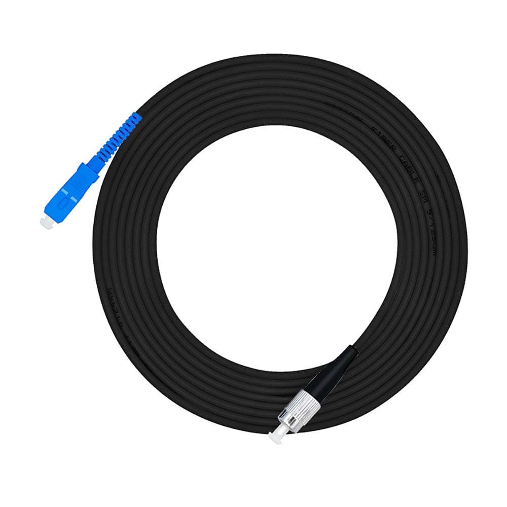 Jeirdus Cable óptico monomodo simplexo 9/125 blindado para exterior SC a FC 600 m (492 ft) cuerda de parche óptico SC-FC FBM-OASCFCSS600