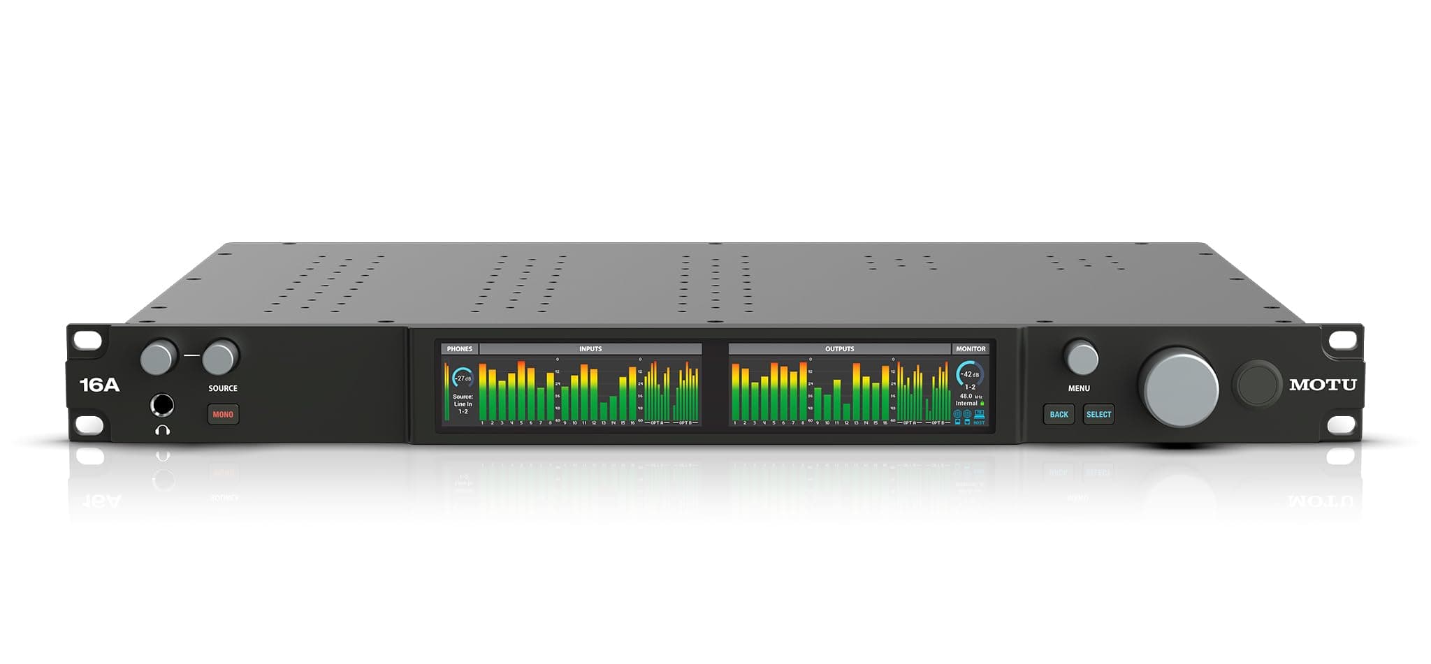 MOTU 16A - Interfaz de Audio Thunderbolt 4 / USB4 32x34 con Mezcla y Efectos 9321