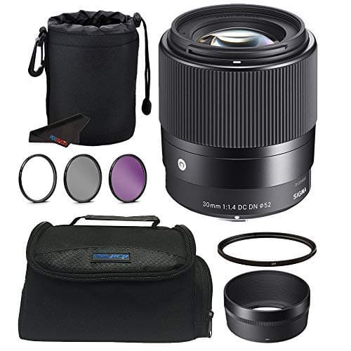 Pixibytes Sigma 30mm F1.4 Contemporary DC DN para Sony E + Paquete de Accesorios Pixi-Basic SG30SNPBK1