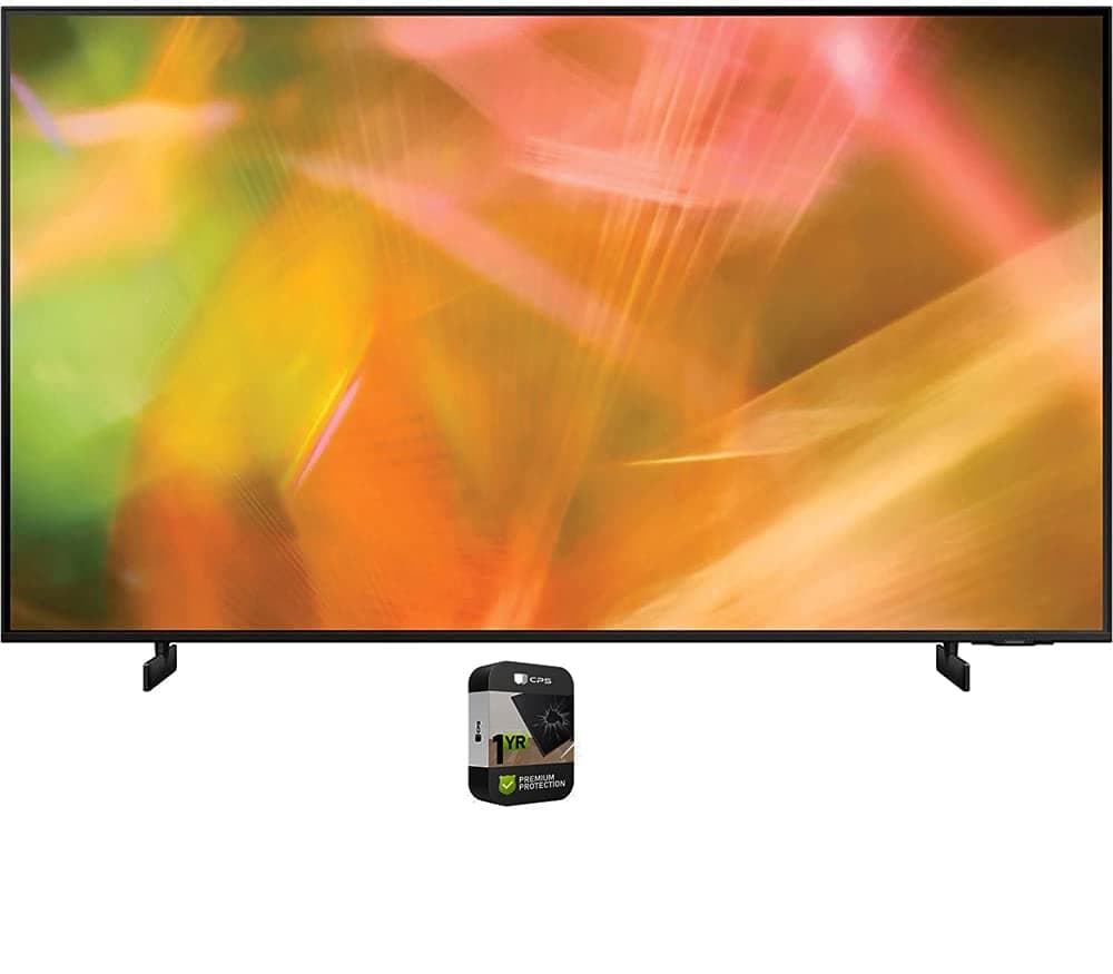 Samsung UN43AU8000FXZA Televisor LED inteligente 4K Crystal UHD de 43 pulgadas Paquete con Protección Mejorada CPS Premium de 1 año E99SAMUN43AU8000