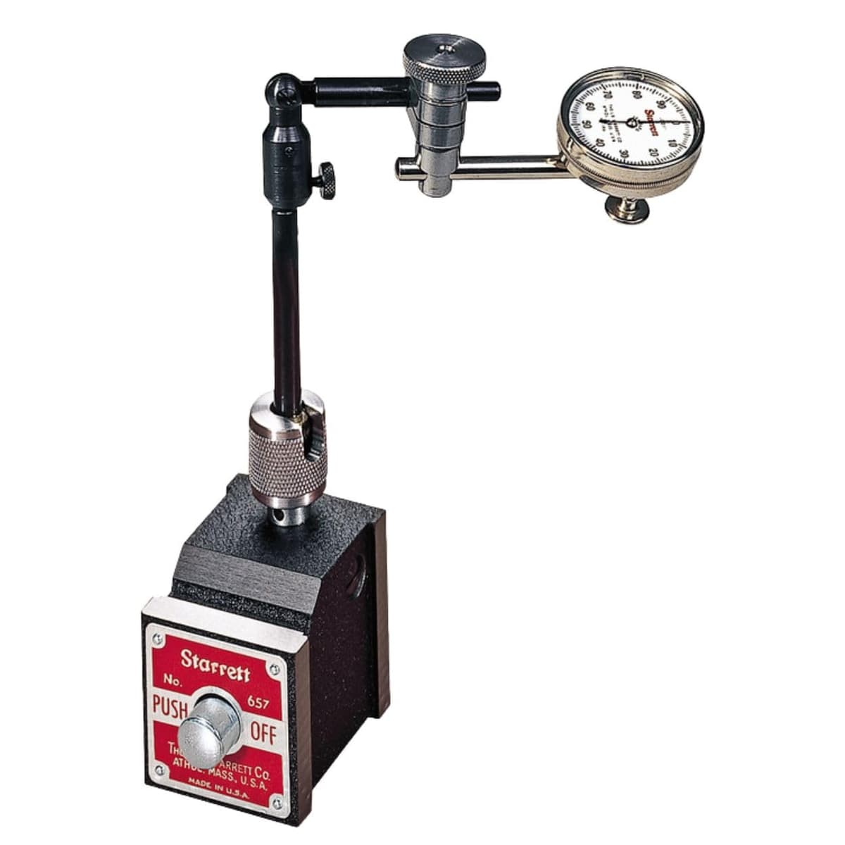 Starrett base magnética 657C con indicador 196B1 y poste giratorio - juego completo