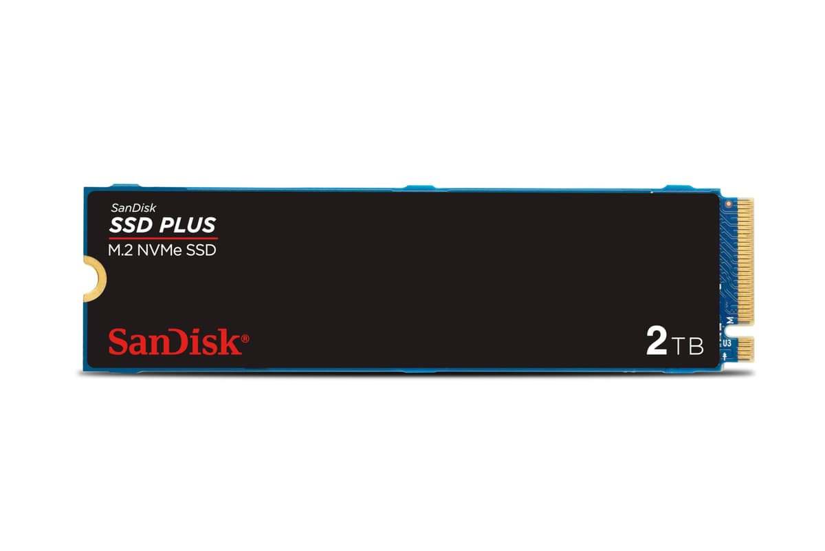SanDisk SSD Plus M.2 NVMe 2TB - PCIe Gen 3.0, hasta 3.200 MB/s - Unidad de estado sólido interna - SDSSDA3N-2T00-G26