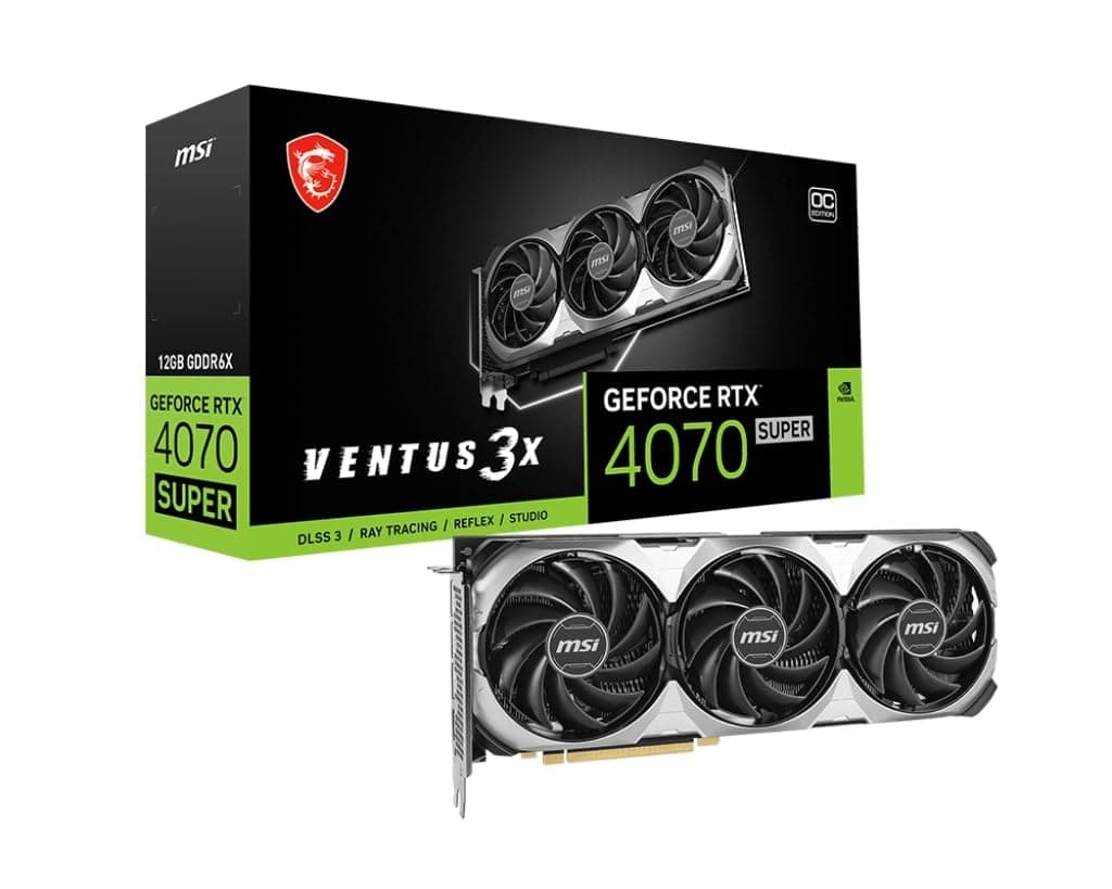 MSI GeForce RTX 4070 Super 12G Ventus 3X OC - 12GB GDDR6X, PCIe Gen4, HDMI 2.1a V513-643R