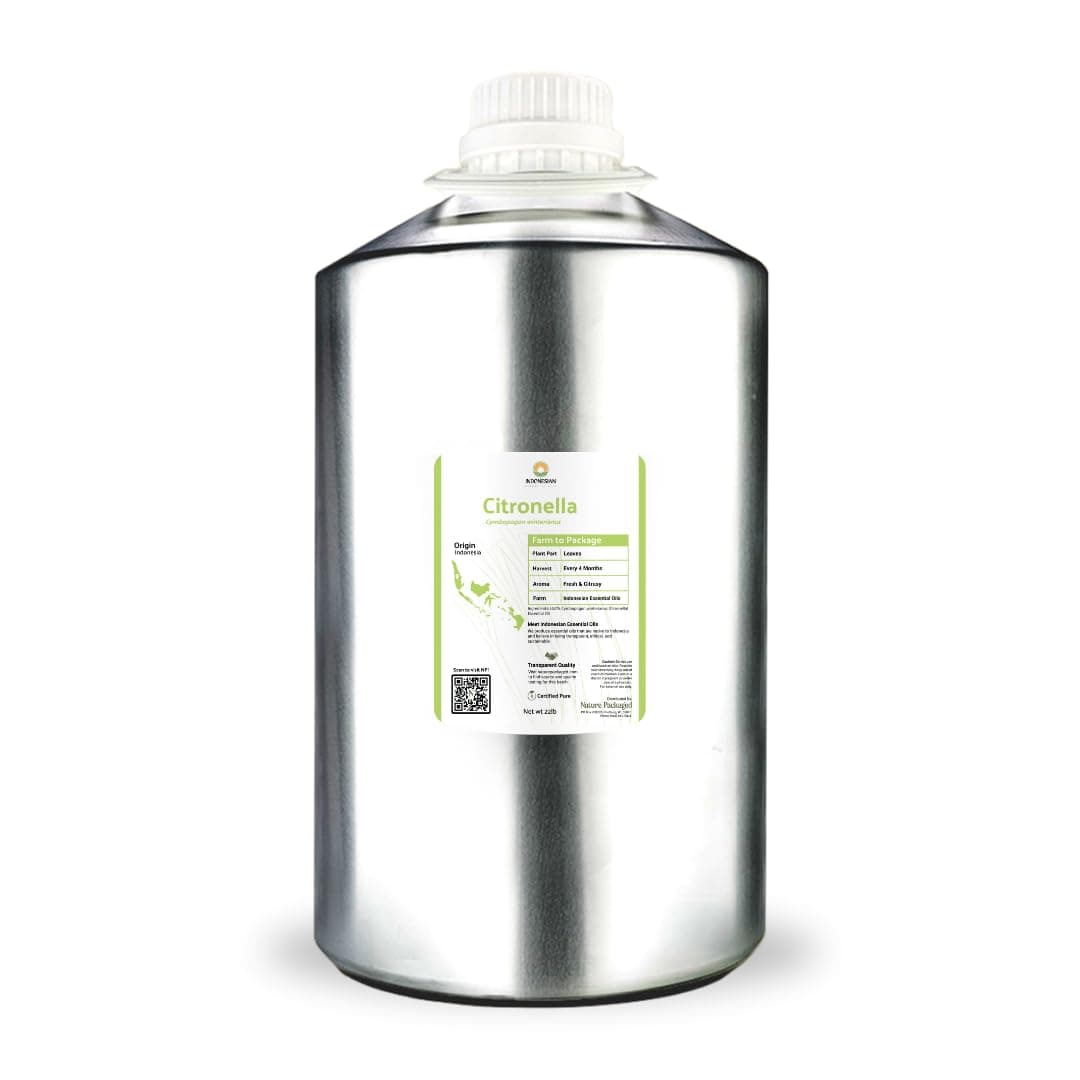 Nature Packaged Aceite Esencial de Citronela - Central Java, Indonesia - 100% Pure (22LBS)