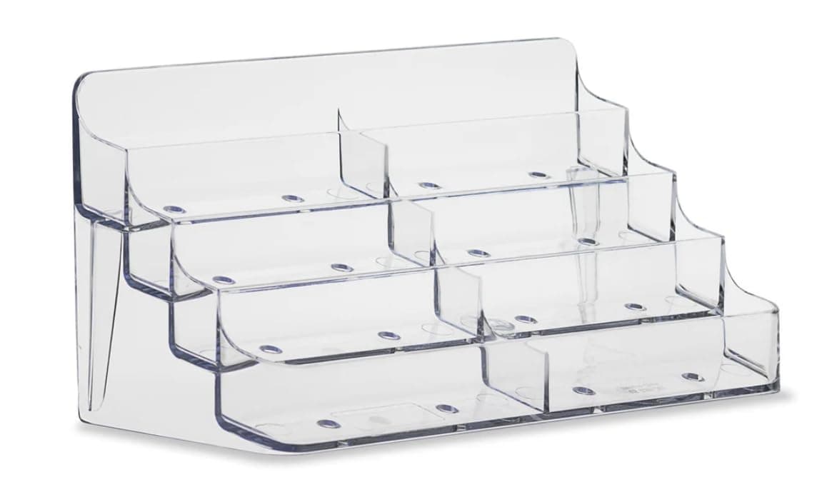 Source One Exhibidor de Tarjetas de Visita Acrílico 8 Bolsillos (Paquete 40, Transparente) S18BCBLK