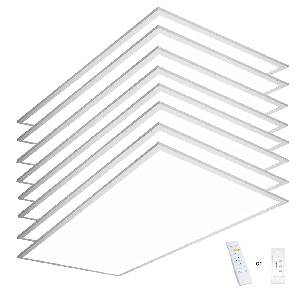 eSenlite Panel LED 2x4 Backlit 50W 6500 lm Selección de color 3000K-5000K Dimmable con control inalámbrico, 20 Pack EEBPTL2450W-RC