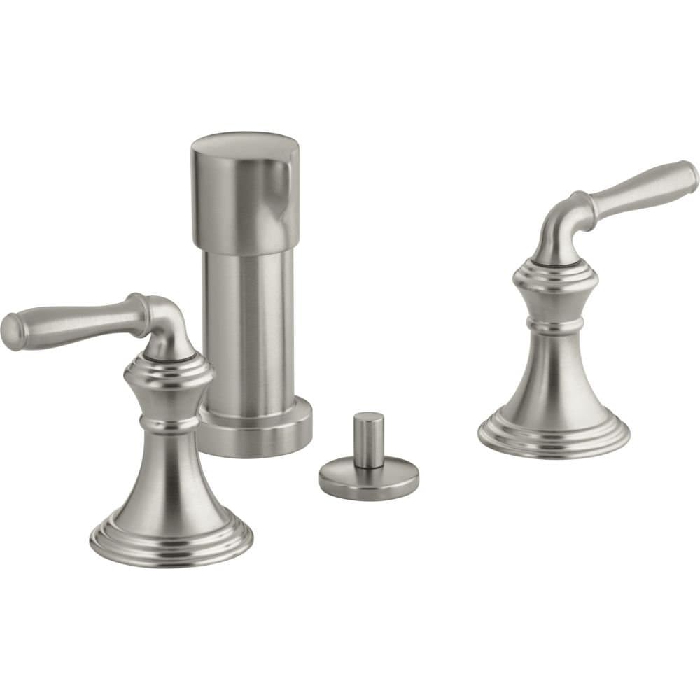 KOHLER K-412-4-BN Devonshire - grifería de bidet con rociador vertical, níquel cepillado